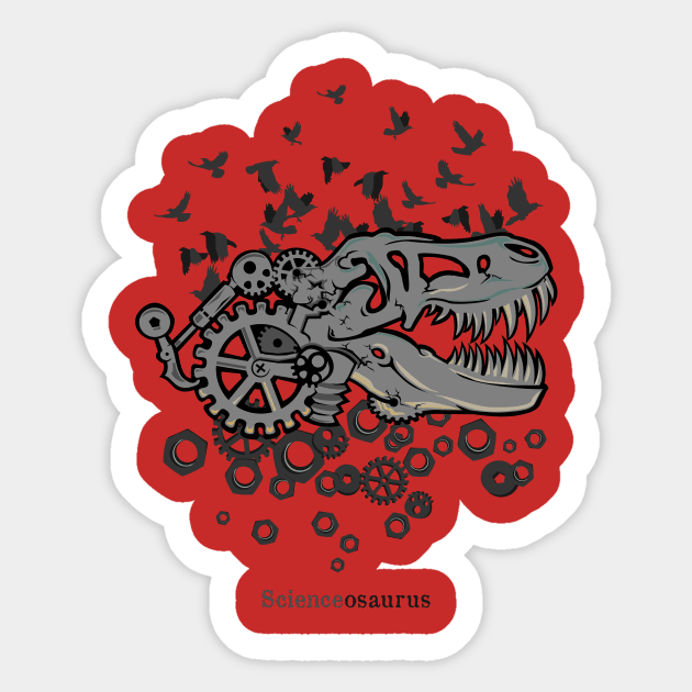 Steampunk T-Rex Sticker by Scienceosaurus